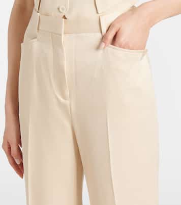 Silk and wool twill bootcut pants | Tom Ford