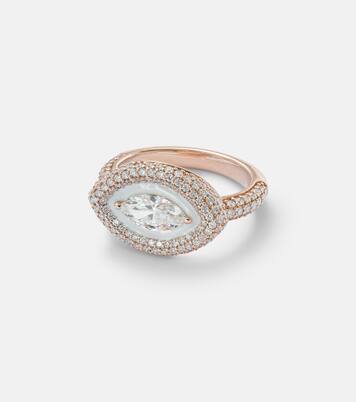 Anello Marquise Eye in oro bianco 18kt con diamanti | Kamyen