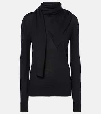 Pullover in lana e seta con sciarpa | Toteme