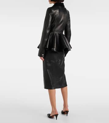 Giacca in pelle con velluto a coste | McQueen