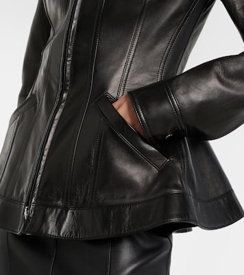 Giacca in pelle con velluto a coste | McQueen