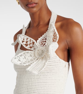 Vestido largo de croché de algodón | Oscar de la Renta