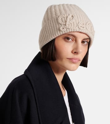 Logo ribbed-knit wool beanie | Loewe