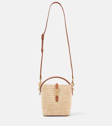 Secchiello Le 37 Mini in rafia con pelle | Saint Laurent