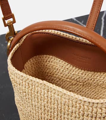 Secchiello Le 37 Mini in rafia con pelle | Saint Laurent