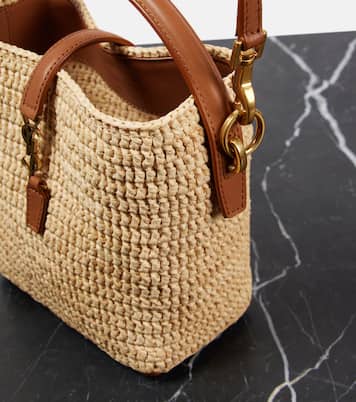 Secchiello Le 37 Mini in rafia con pelle | Saint Laurent