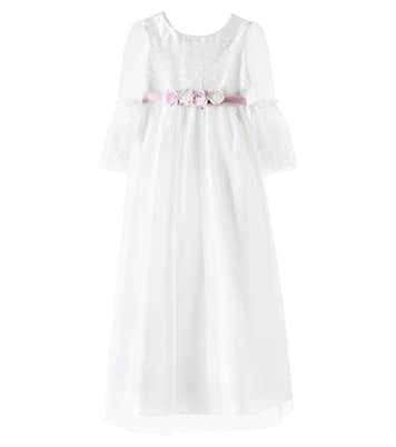Abito in pizzo e tulle con fiocco | Monnalisa