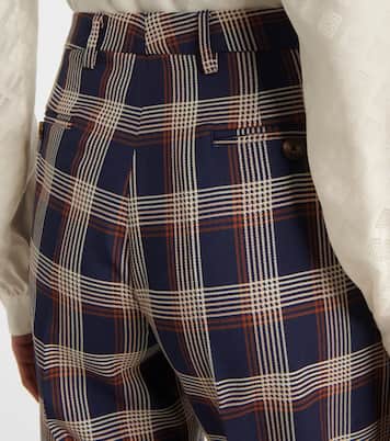 Pantaloni a gamba larga in lana a quadri | Etro