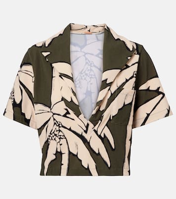 Camicia cropped in spugna con stampa | Johanna Ortiz