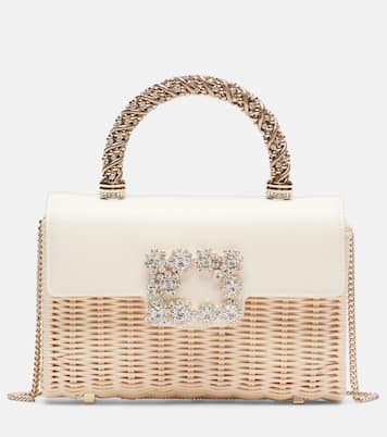 Jewel Efflorescent 미니 라탄 토트 백 | Roger Vivier