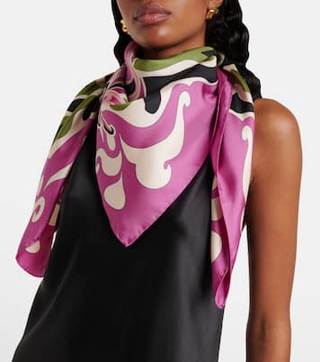 Printed silk twill scarf  | La DoubleJ