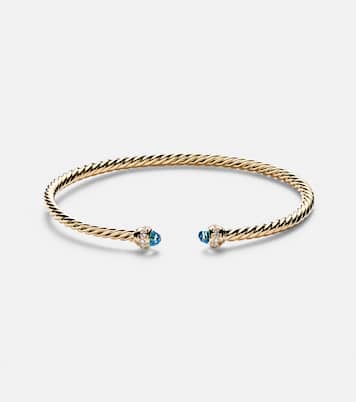 Pulsera Cablespira® Flex de oro de 18 ct con topacios y diamantes | David Yurman