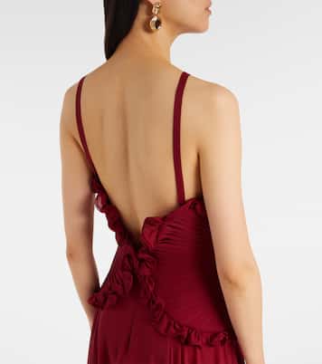 Ruffled silk georgette gown | Elie Saab