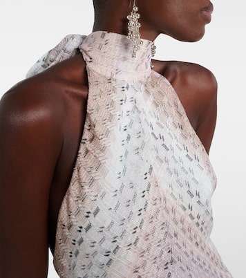 Vestido largo con escote halter en zigzag | Missoni