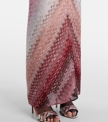Vestido largo con escote halter en zigzag | Missoni