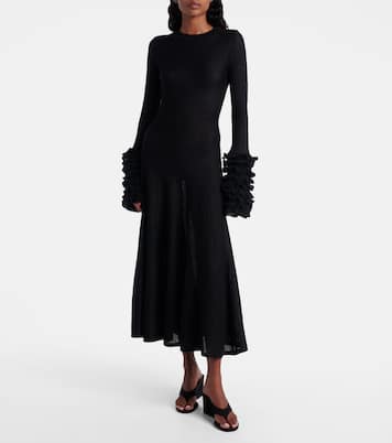 Ruffled mohair-blend maxi dress | Alaïa