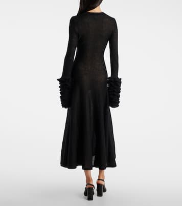 Ruffled mohair-blend maxi dress | Alaïa