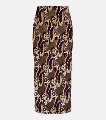 涡纹半透视铅笔半身裙 | Etro