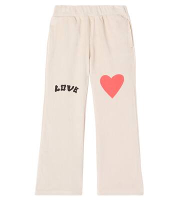 Heart cotton-blend velvet sweatpants | Jellymallow