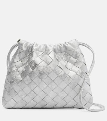 Intrecciato Small metallic leather pouch | Bottega Veneta