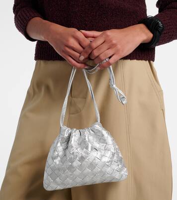 Intrecciato Small metallic leather pouch | Bottega Veneta