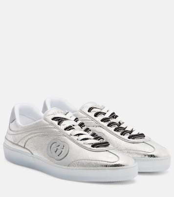 G75 metallic leather sneakers | Gucci