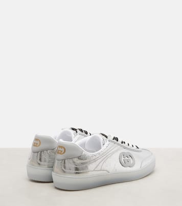 G75 metallic leather sneakers | Gucci