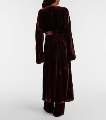 Belted velvet midi dress | Asceno