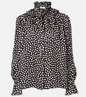 Polka-dot tie-neck silk blouse | Chloé
