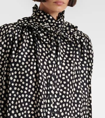 Polka-dot tie-neck silk blouse | Chloé