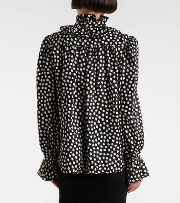 Polka-dot tie-neck silk blouse | Chloé