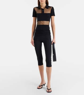 Paneled cotton-blend crop top | Coperni
