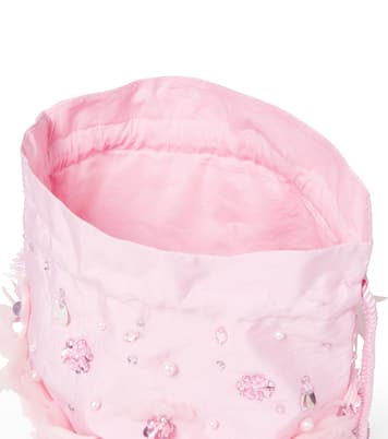 Floral-appliqué embellished shoulder bag | Tutu Du Monde