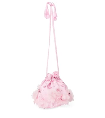 Floral-appliqué embellished shoulder bag | Tutu Du Monde
