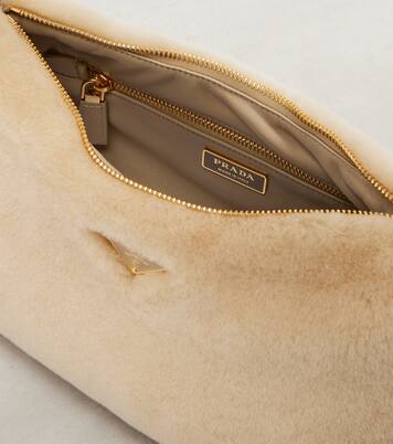 Prada Aimée Medium shearling shoulder bag | Prada