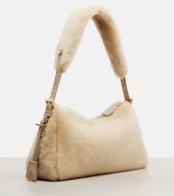 Prada Aimée Medium shearling shoulder bag | Prada