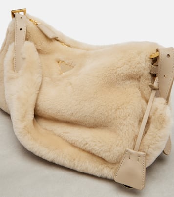 Prada Aimée Medium shearling shoulder bag | Prada