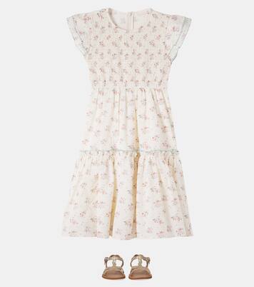 Ester floral shirred cotton dress | C'era Una Volta