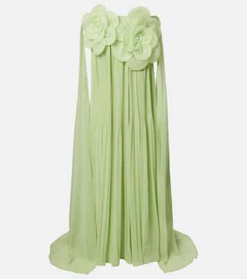 Jaclyn floral-appliqué bustier gown | Leo Lin