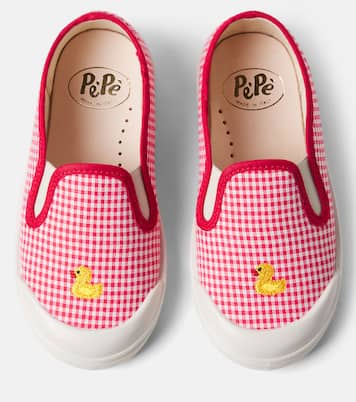 Checked embroidered slip-on sneakers | PèPè
