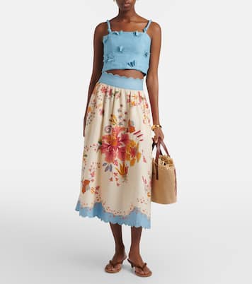 Midirock Floral Scarves aus einem Leinengemisch | Farm Rio