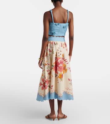 Midirock Floral Scarves aus einem Leinengemisch | Farm Rio