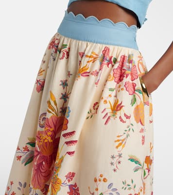 Midirock Floral Scarves aus einem Leinengemisch | Farm Rio