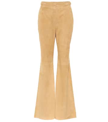 Pantalon évasé Vesta à taille haute en daim | Gabriela Hearst
