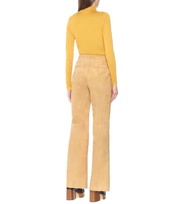 Pantalon évasé Vesta à taille haute en daim | Gabriela Hearst