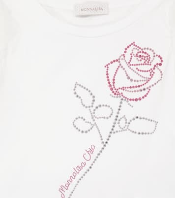 T-shirt in cotone e tulle | Monnalisa