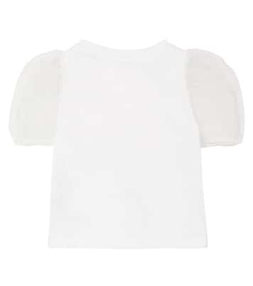 T-shirt in cotone e tulle | Monnalisa