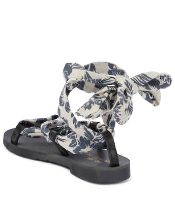 Sandalias Hibiscus de lona y piel | The New Society