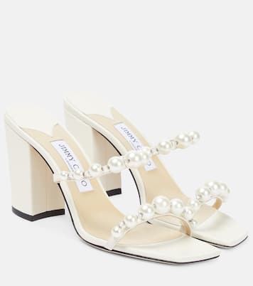 Amara 85 embellished satin sandals | Jimmy Choo