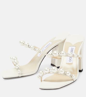 Amara 85 embellished satin sandals | Jimmy Choo